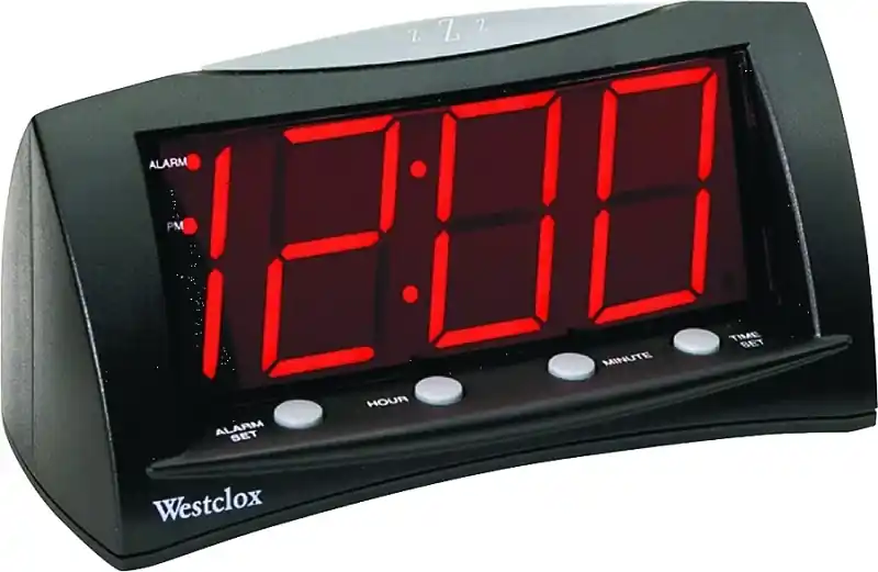3 In. Black Digital Alarm Clock With 1.8 In. Led Display And Snooze Function
