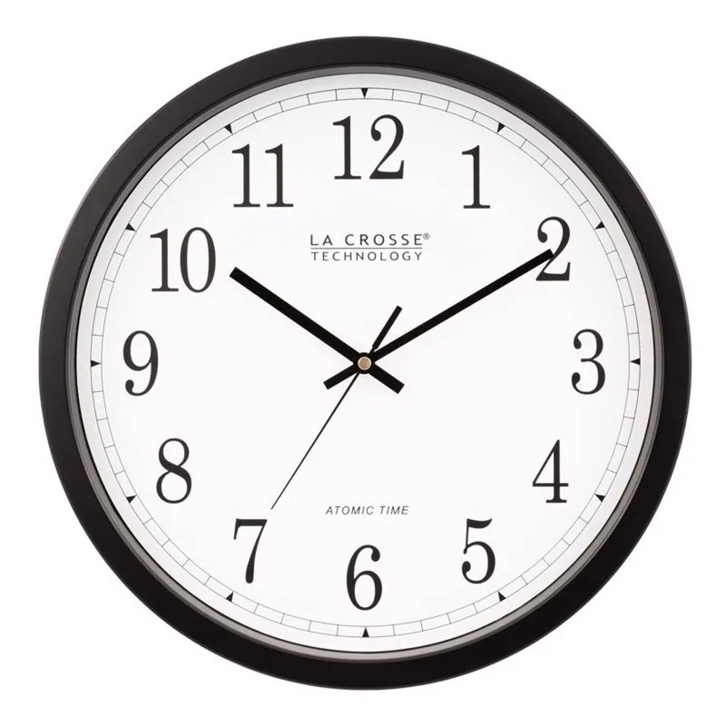 14 In. L X 14 In. W Indoor Modern Analog Atomic Wall Clock