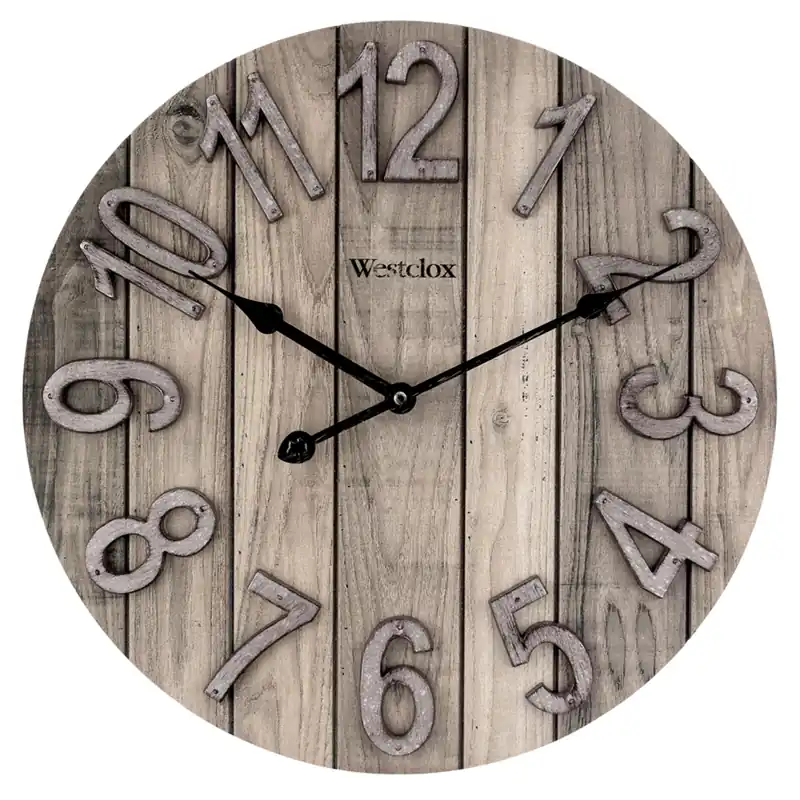 Westclox 15.5 In. L X 15.5 In. W Indoor Farmhouse Analog Wall Clock Wood Brown