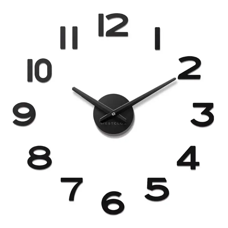 20 In. L X 20 In. W Modern Analog Wall Clock - Black Plastic