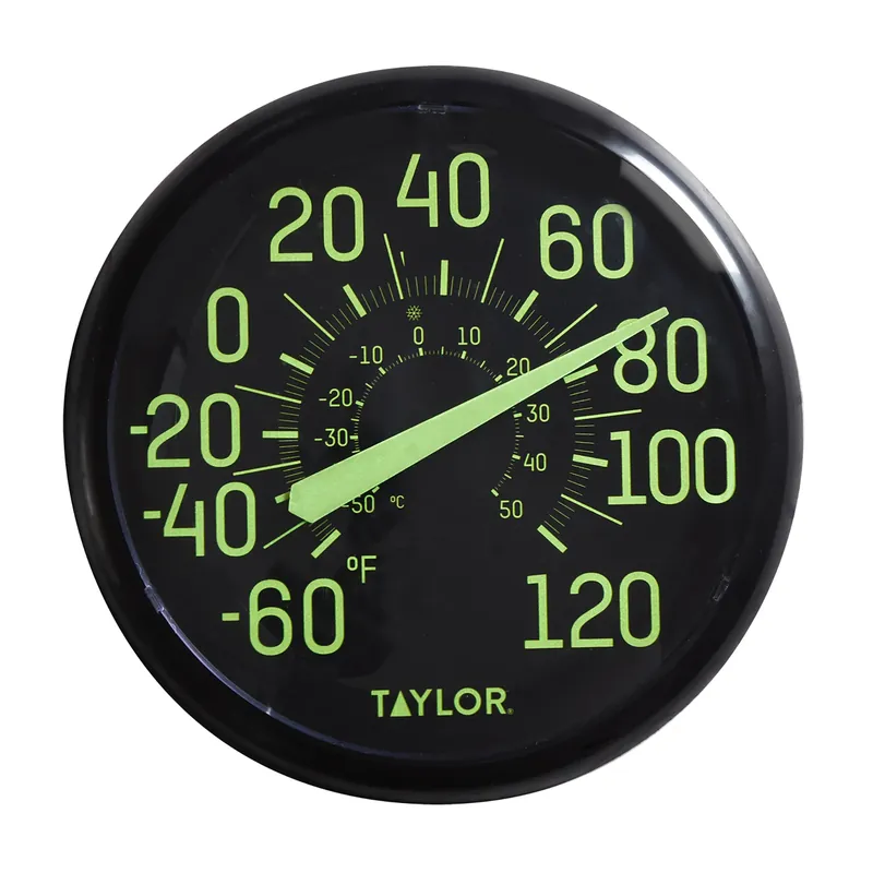 13.25 In. Glow In Dark Dial Thermometer - Indoor & Outdoor Use