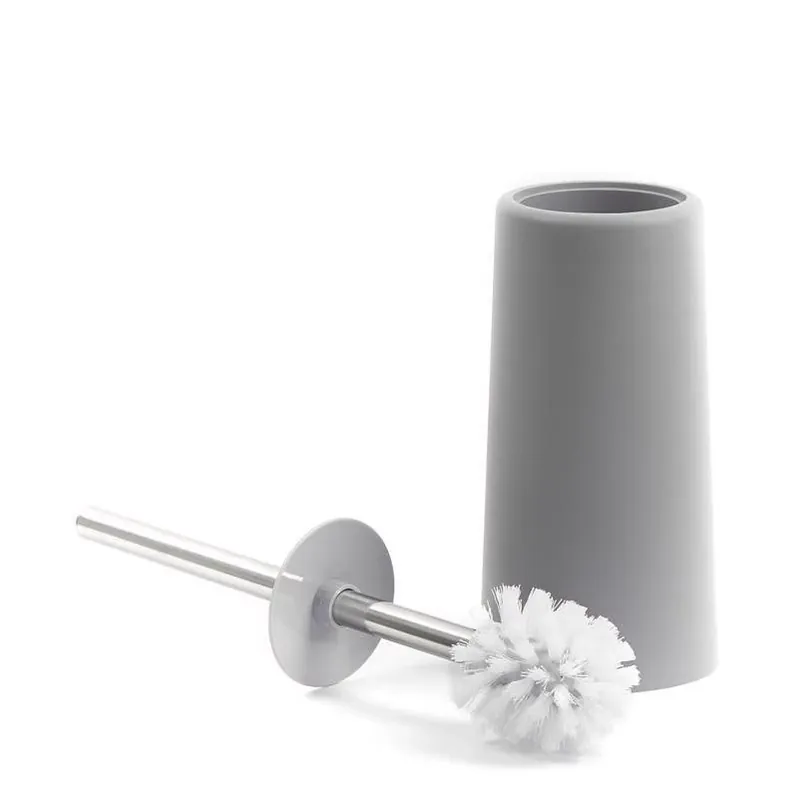 Limestone‑Finish Sttelli Kaleidoscope Toilet Brush With Stainless‑Steel Holder – 10" Reach