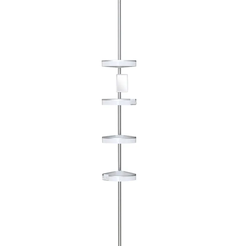 Hirise 108 In. H X 8 In. W X 10.63 In. L White Tension Shower Caddy
