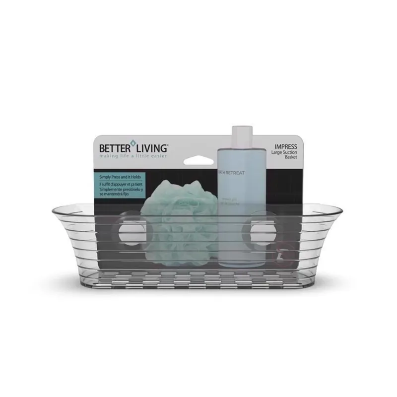 Clear Gray Plastic Shower Basket - 11.25" X 4.63" X 3"