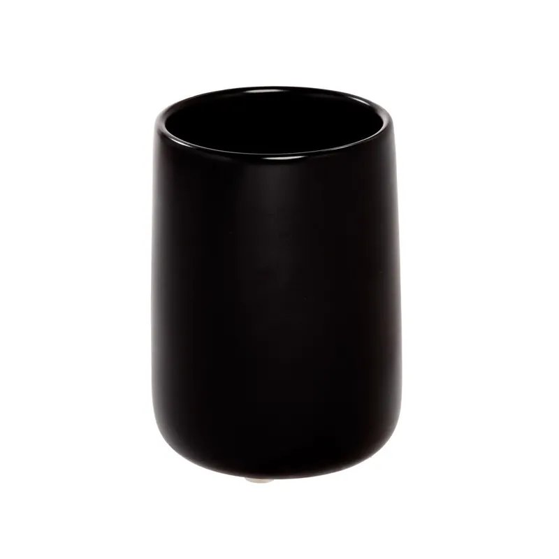 Eco Vanity Black Ceramic Tumbler 4.4" Height Multi-purpose Organizer