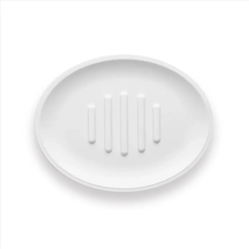 Sttelli Belize White Plastic Soap Dish – Compact Waterproof Soap Holder