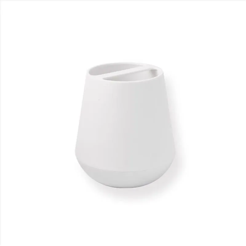 Sttelli Belize White Plastic Toothbrush Holder – Compact Bathroom Organizer