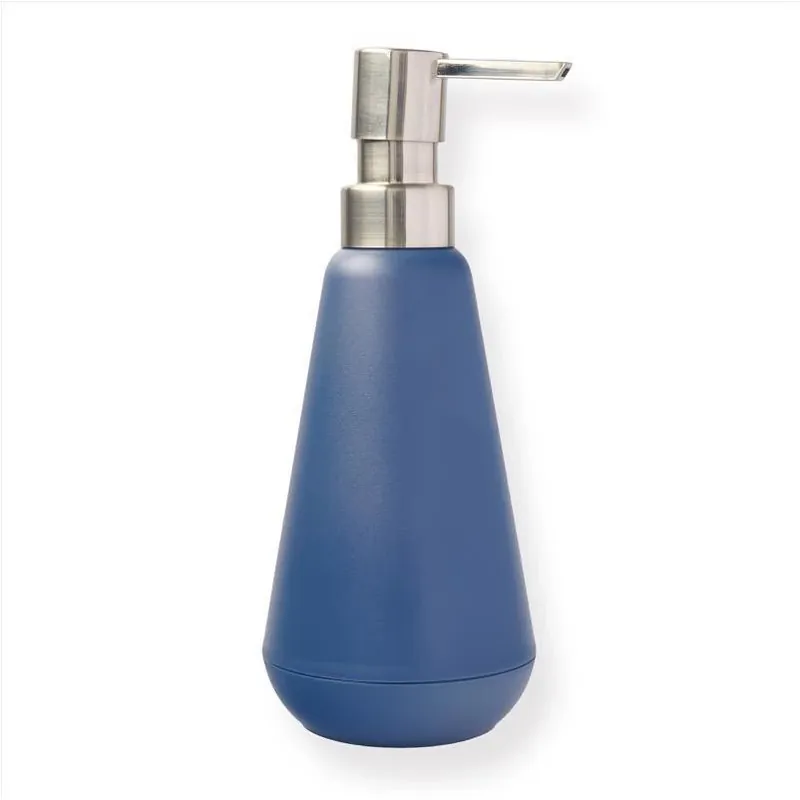 Sttelli Belize Navy Plastic Soap Pump – Brushed Nickel Finish Bathroom Dispenser