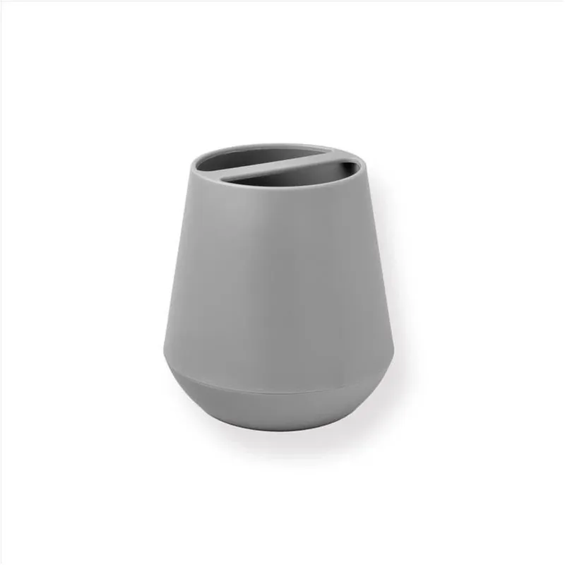 Sttelli Belize Gray Plastic Toothbrush Holder – Compact Bathroom Caddy