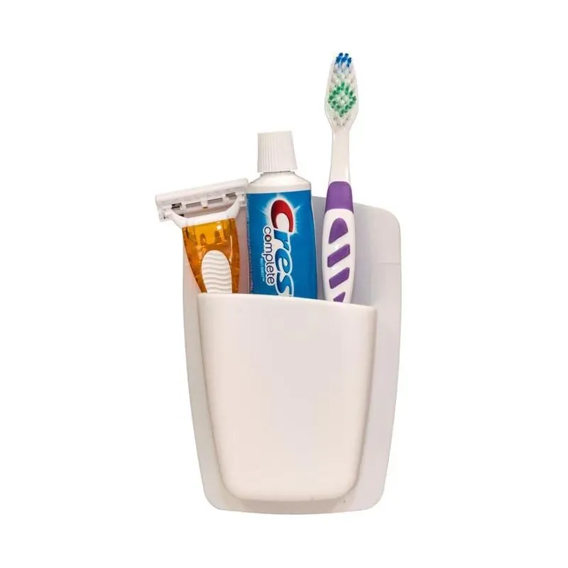 Sttelli White Silicone Bathroom Caddy For Razor & Toothbrush