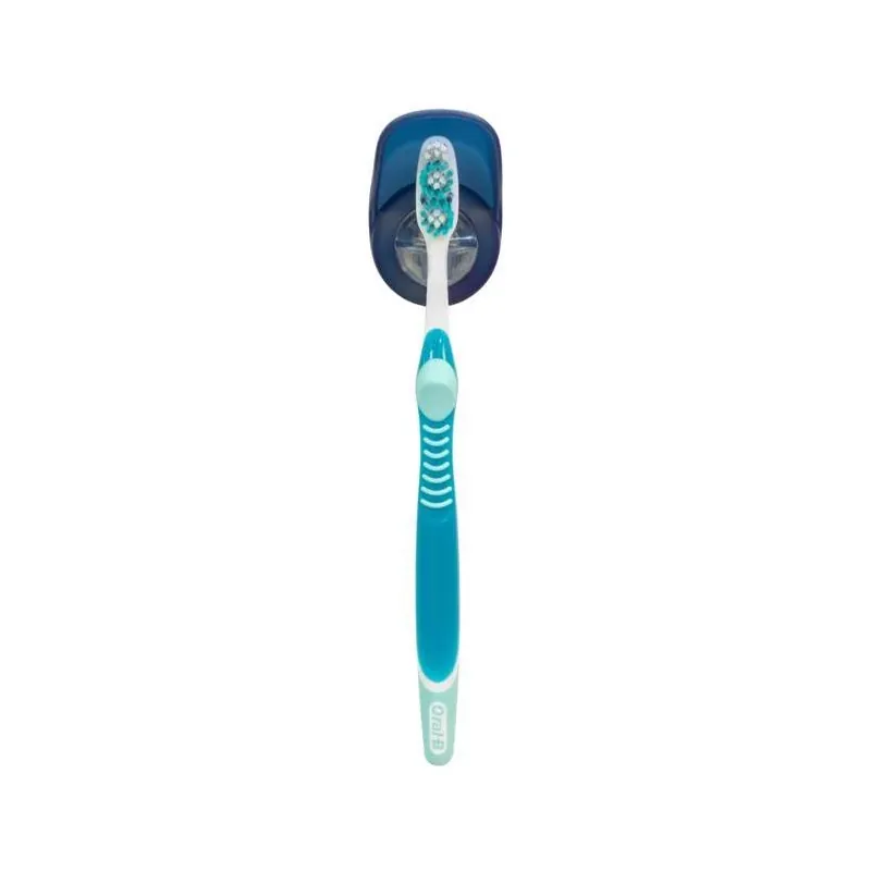 Sttelli Navy Suction Toothbrush Organizer – Sturdy Plastic Bathroom Storage