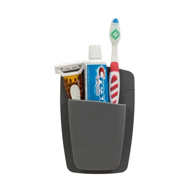 Sttelli Gray Silicone Bathroom Organizer – Razor & Toothbrush Caddy