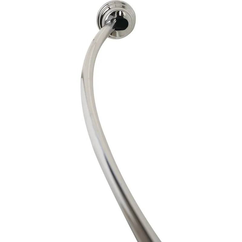 Curved Shower Rod, Adjustable, Chrome Aluminum