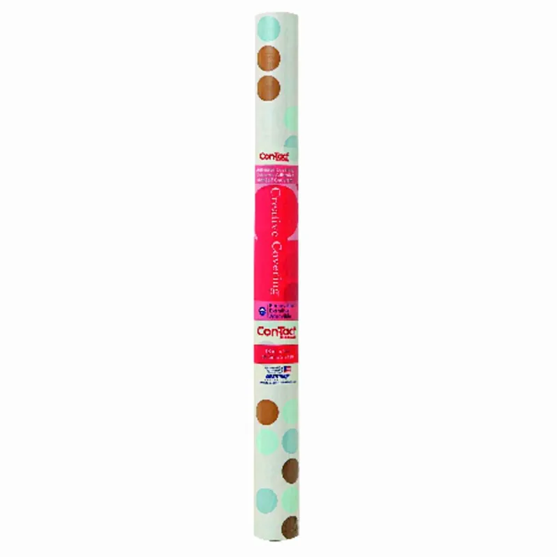 Creative Covering 9 Ft. L X 18 In. W Blue/brown Polka Dots Self-adhesive Shelf Liner