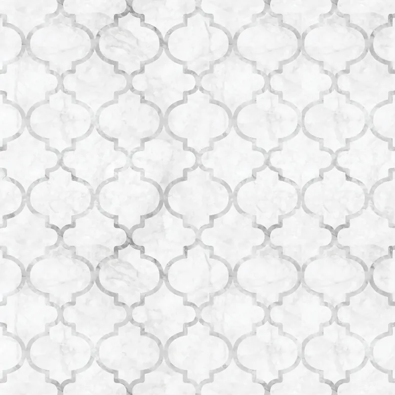 4 Ft. L X 18 In. W White Moroccan Marble Non-adhesive Shelf Liner