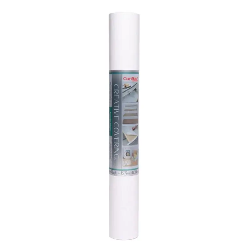 Creative Covering 50 Ft. L X 18 In. W White Self-adhesive Shelf Liner