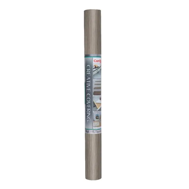 Con-tact Creative Covering 16 Ft Length X 18 In Width Gray Vinyl Shelf And Drawer Liner