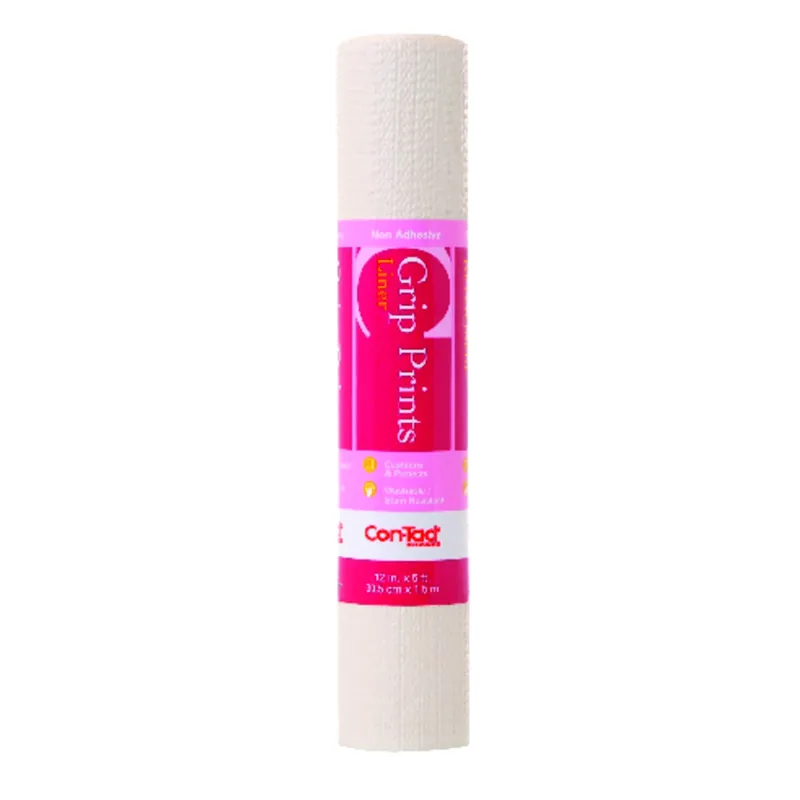 12 In. X 5 Ft. Almond Grip Prints Non-adhesive Shelf Liner