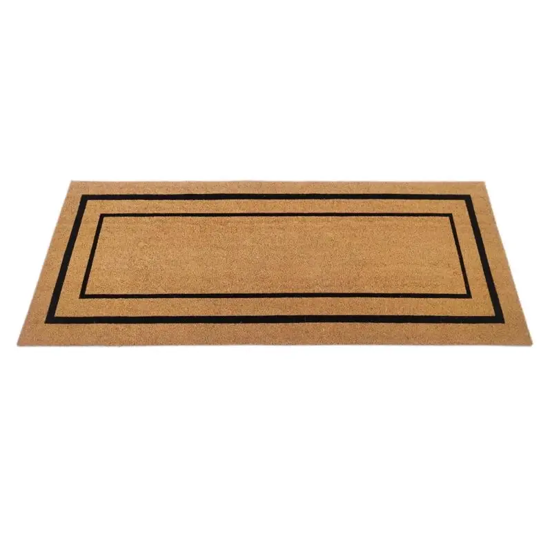 24 In. W X 60 In. L Black/natural Coir And Vinyl Door Mat