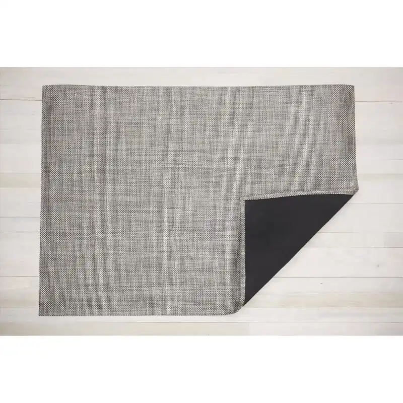 23 In. W X 36 In. L Gray Basketweave Woven Fiber Floor Mat