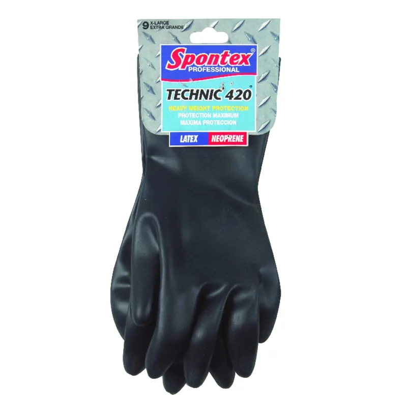 Spontex Technic 420 Latex/Neoprene Cleaning Gloves XL Black 1 Pk