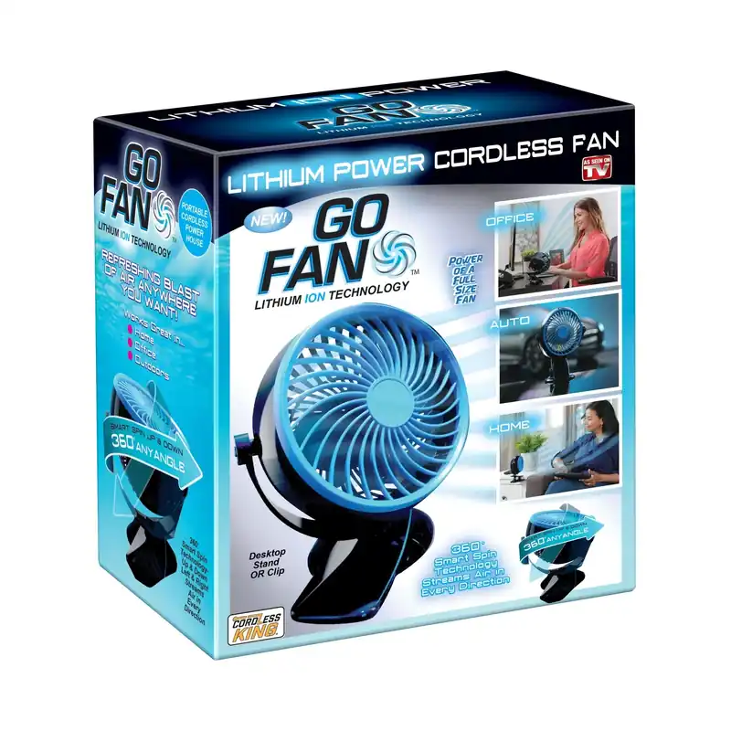Go Fan Cordless Rechargeable Fan Plastic 1 Pk
