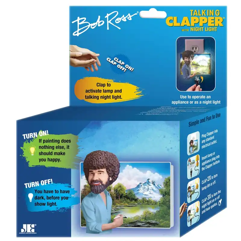 Bob Ross Talking Clapper And Nightlight Plastic 8.1 In Height