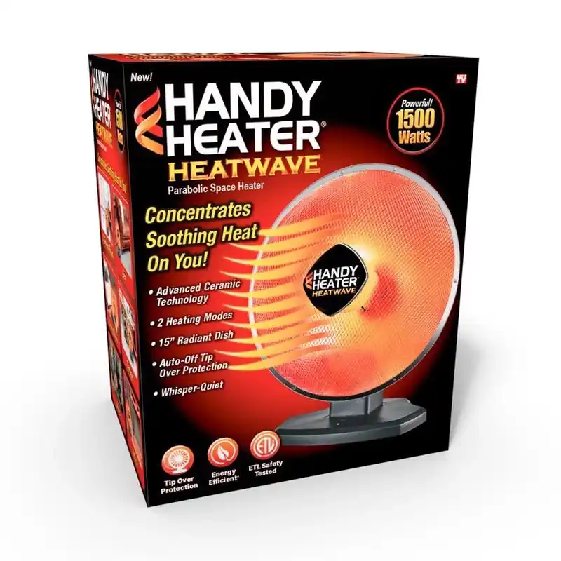 Handy Heater Electric Oscillating Parabolic Space Heater, Model Heatpo-mc1, 1200 Watts