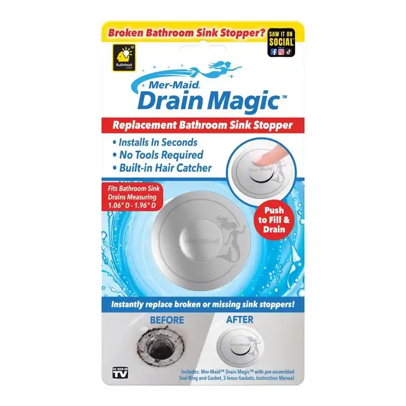 Mer-maid Drain Magic Strainer Chrome Brass 2.25 In. Dia.