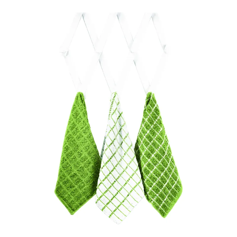 Ritz Cactus Cotton Check Kitchen Towel 3 Pk