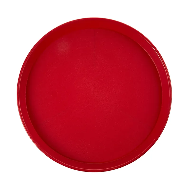Red Plastic Serving Platter 15.75 In. Diameter, Round Tray