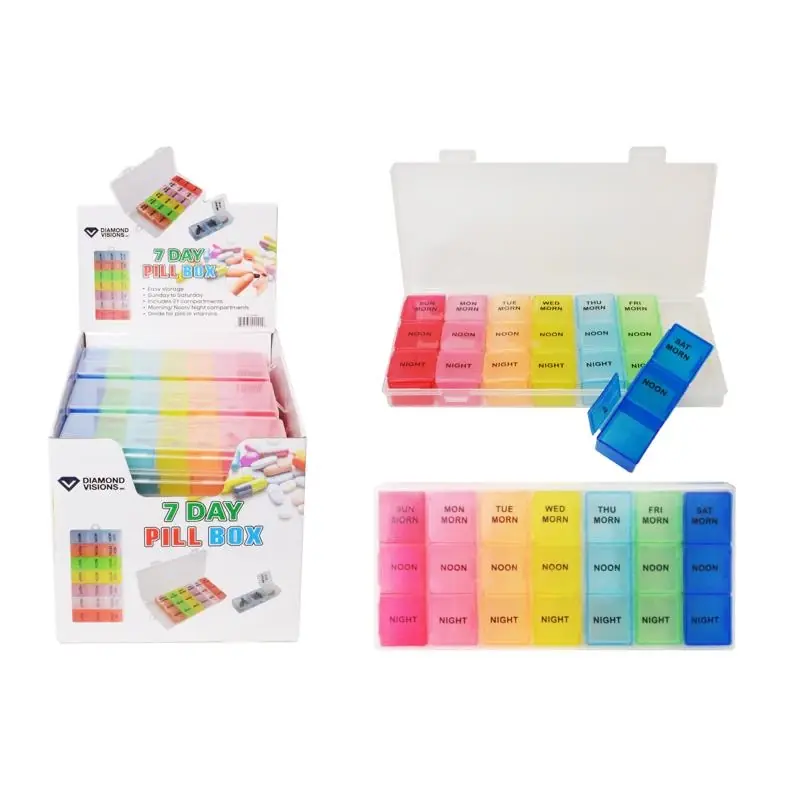 Diamond Visions Morning/Noon/Night 7 Day Pill Box Plastic 1 Pk