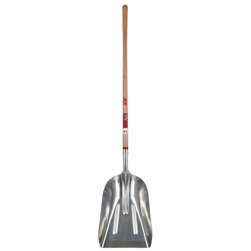 63 Inch Aluminum Scoop Shovel With Wood Handle For Garden And General Purpose Use