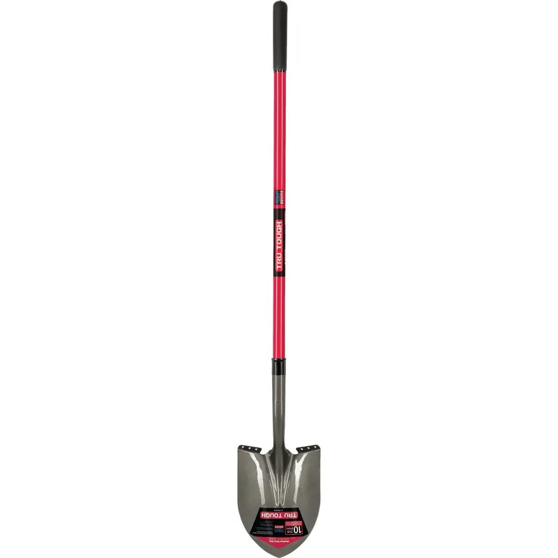 Truper Tru Tough 47 Inch Fiberglass Handle Round Point Shovel With Ergonomic Grip