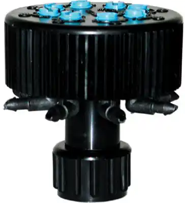 Hydro-Port Adjustable Eight-Outlet Bubbler, Up To 30 GPH Per Outlet, 1/2 In. FPT Inlet