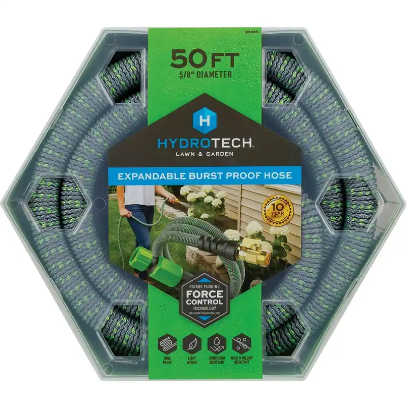 Hydrotech 5/8 In. D X 50 Ft. L Medium Duty Professional Grade Expandable Lightweight Garden Hose