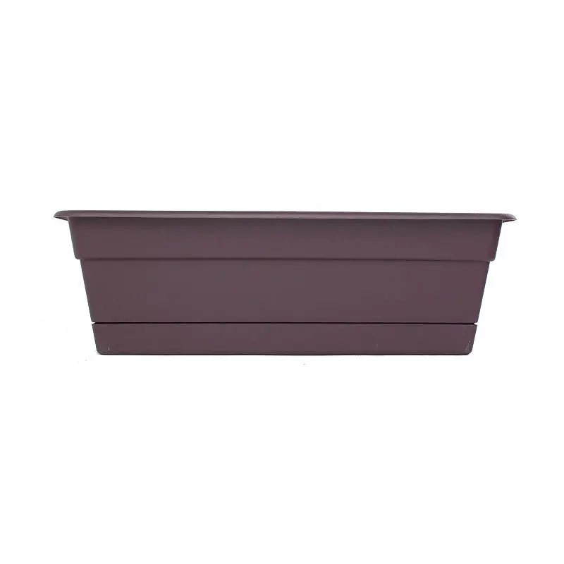 36 Inch Dura Cotta Window Box Planter In Living Green With Tray
