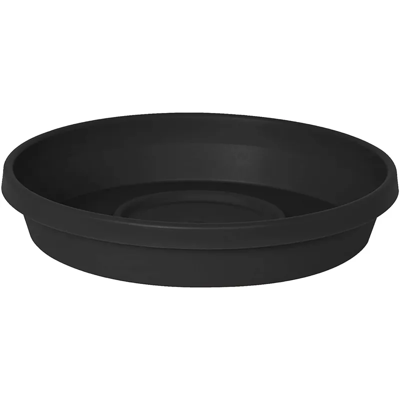 Terra 24 In. D Plastic Solid Plant Saucer Black - 3.5 In. H