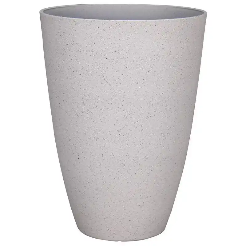 L&g 21.9 Inch Tall Polyresin Speckle Planter White With Drainage Holes