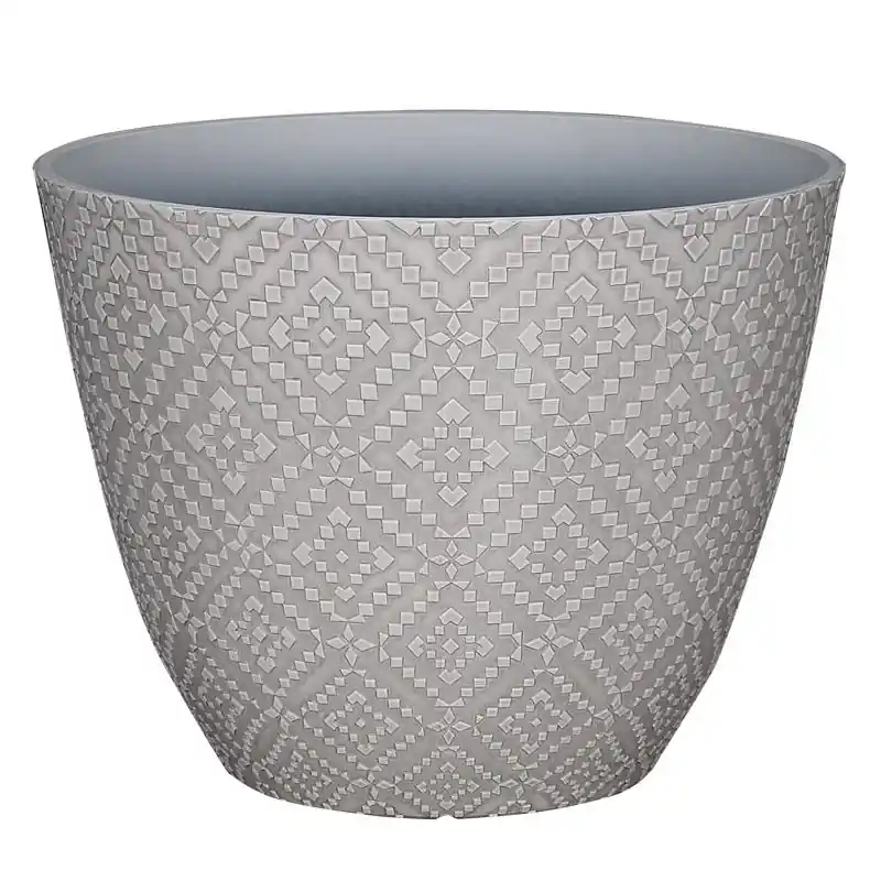 L&g 15 Inch Diameter Polyresin Dylan Planter Cream With Drainage Holes