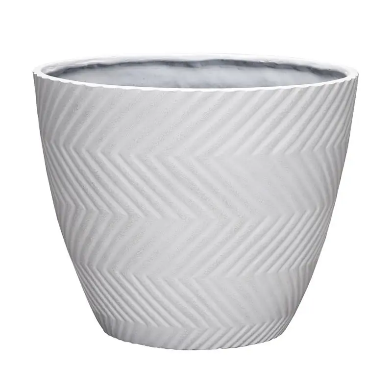 13 In. H X 16 In. D Polyresin Yuma Planter In White