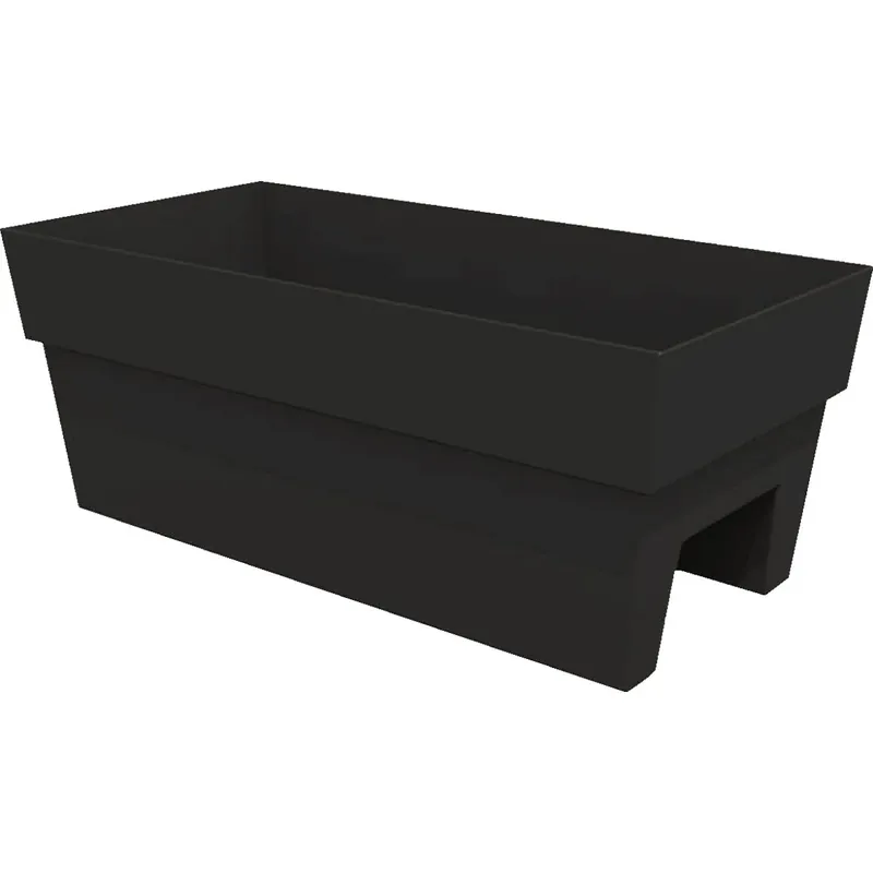 Finley 24 In. W. Recycled Ocean Plastic Black Deck Rail Planter