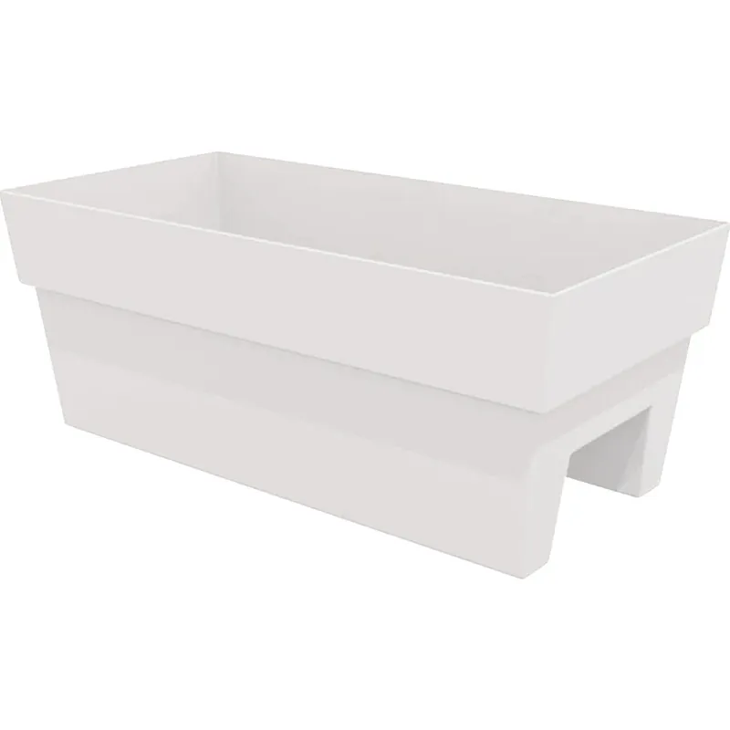 Finley 24 In. W Recycled Ocean Plastic Casper White Deck Rail Planter