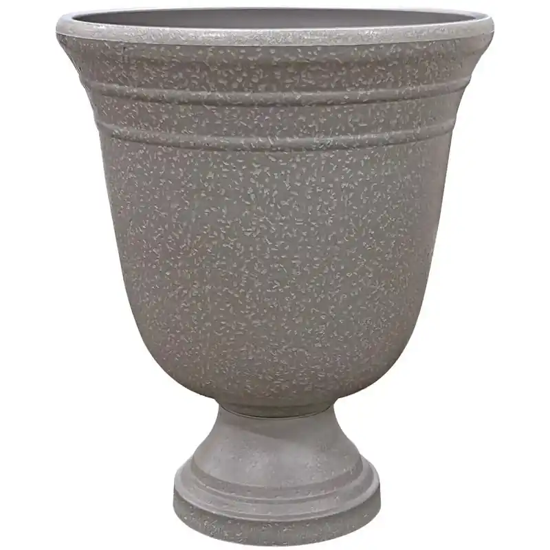 Classic Home & Garden 19.5 In. H X 16 In. D Plastic Westpoint Urn Planter Stone