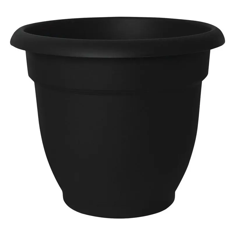 Bell Shaped Planter, Black Plastic, 8 In.