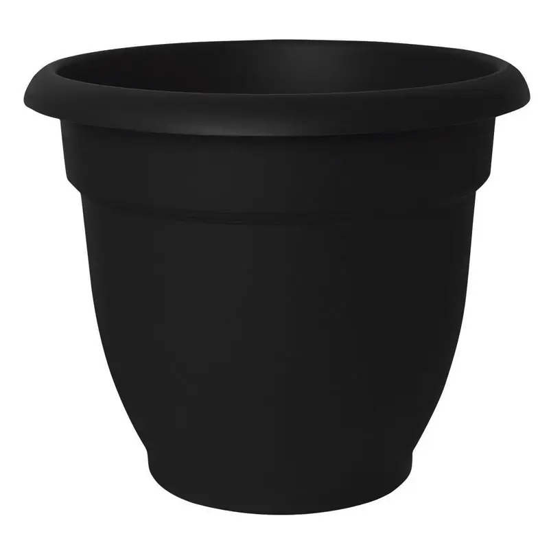 Ariana 8.5 In. H X 10 In. D Self-watering Resin Planter In Black
