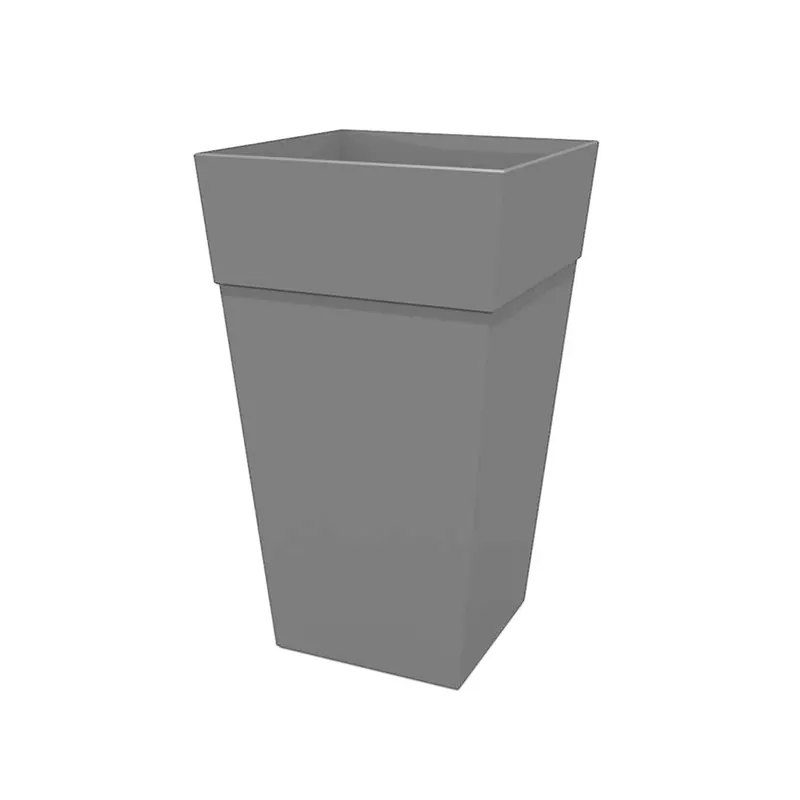 Finley 25 In. H Square Plastic Planter In Cement - Durable & Stylish