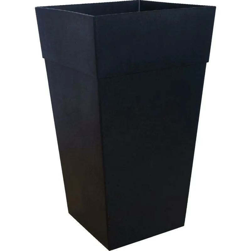 Finley 25 In. Tall Square Recycled Ocean Plastic Black Planter
