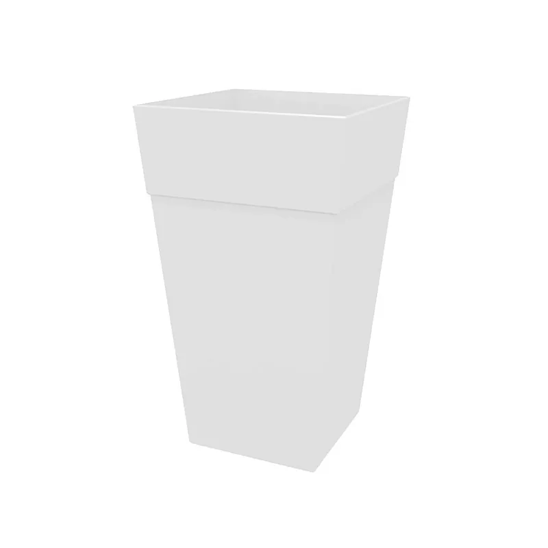 Finley 25 In. Tall Square Recycled Ocean Plastic White Planter - Fps2509-2