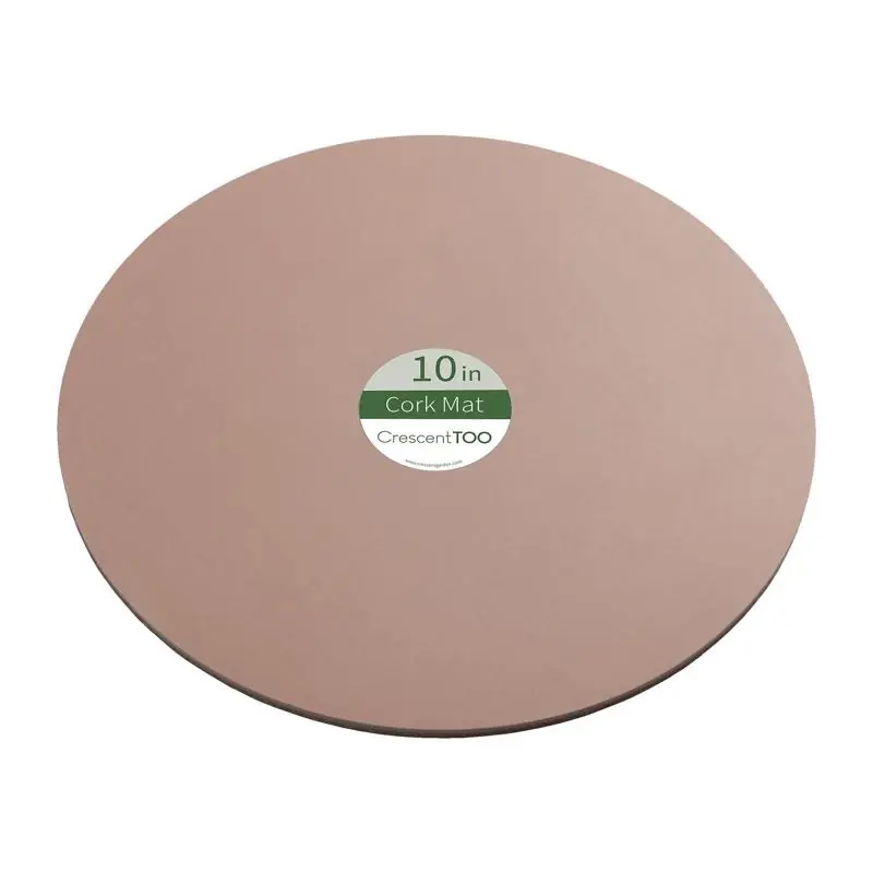 10 Inch Diameter Cork And Plastic Planter Mat For Indoor Use